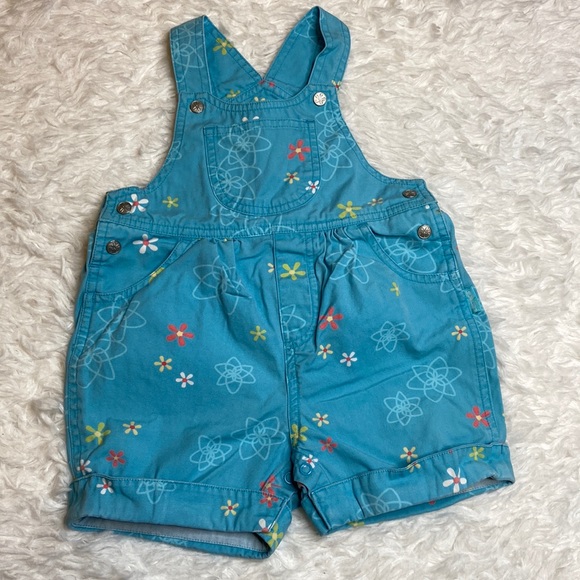 Carter’s 12-18 Months Blue Floral Snap Overalls - Picture 2 of 7